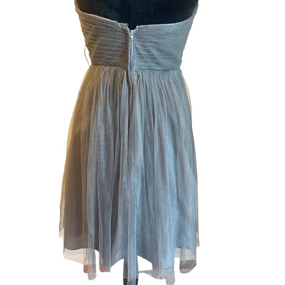 Jenny Yoo Fairycore Balletcore Whimsygoth Tulle Gray Strapless Mini Dress Size 4 - Picture 6 of 7